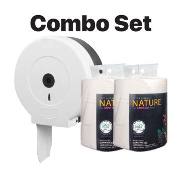 Jumbo Roll Tissue Dispenser (1 Unit) Get Free Nature Jumbo Roll Tissue (3 Rolls x 2 Packs)