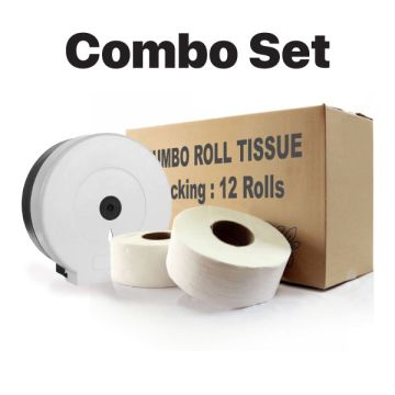 JRT + Dispenser Set/Tuala Roll Jumbo + Dispenser Set/Jumbo Roll Tissue/Towel Paper/Virgin Pulp