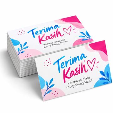 Custom Thank You Card 40x70mm 230gsm 4C Double-Sided Print