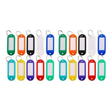 Key Chain Label Holder Split Ring Assorted Colours 50pcs