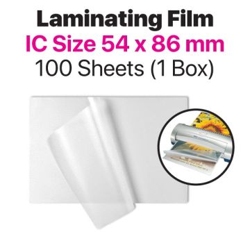 IC Size Laminating Film 54x86mm 100 Micron Anti-Static
