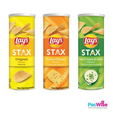 Lays MY Stax 135g – Original, Extra Cheese, Sour Cream & Onion | Crispy Potato Chips Malaysia