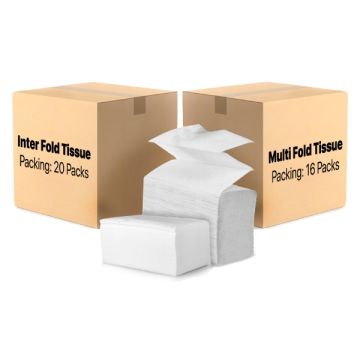 Hand Towel Tissue Interfold/M-Fold 1 Ply Virgin Pulp Bulk Pack
