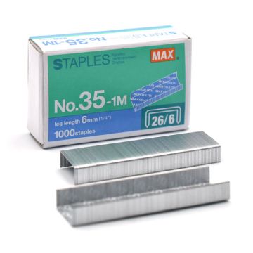 Max No.35-1M Staples 26/6 1000pcs
