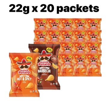 Mr Potato Chips 22g x 20 Multipack Hot & Spicy/BBQ