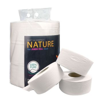 Nature JRT Jumbo Roll Tissue 2 Ply Soft Virgin Pulp (3 Rolls)