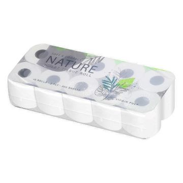 Nature Toilet Roll Tissue 2 Ply 300 Sheets Soft Virgin Pulp (10)