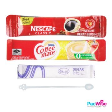 Nescafe Classic Sachet/White Sugar Stick/Plastic Stirrer/Nestle Coffeemate/Coffee