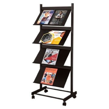 LT 379B Newspaper Magazine Rack 4 Tier Black