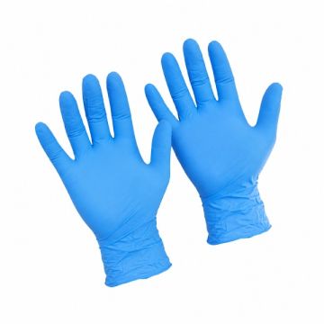Blue Nitrile Glove Size M (Powder-Free Disposable) 100 Pcs/Box
