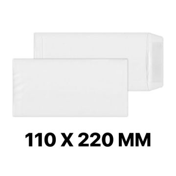 White Non-Window Envelope 110 x 220mm 50pcs / 500pcs