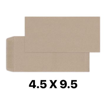 Brown Manila Non-Window Envelope 4.5 x 9.5 Inch