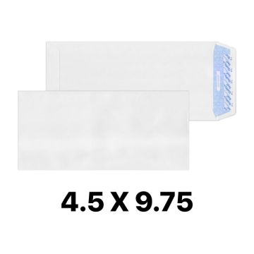White Non-Window Envelope 4.5 x 9.75 Inch