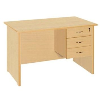 Pre-Order Office Writing Table with Fixed 3-Drawer Pedestal 4ft/5ft