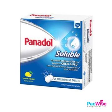 Panadol Soluble 500mg Paracetamol | 20 Pcs x 1 Box | Fast Relief for Fever, Cold & Flu