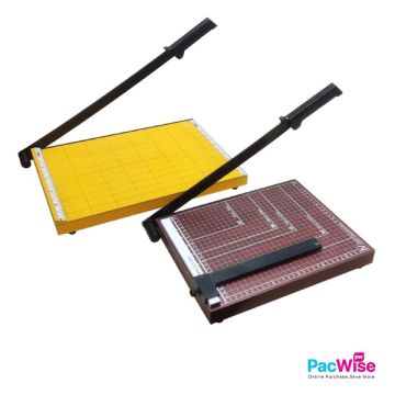 Paper Cutter 10x12 / 12x15 – Wooden Base Guillotine Trimmer | Stainless Steel Blade & Safety Lock | A4 Paper Cutting Tool