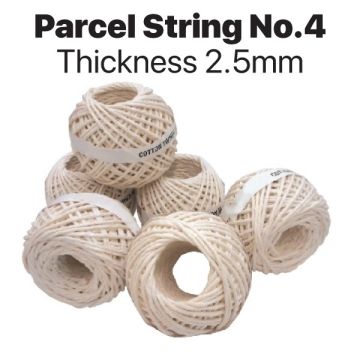 Cotton Parcel String No.4 2.5mm Twine (6 Rolls/Pack)
