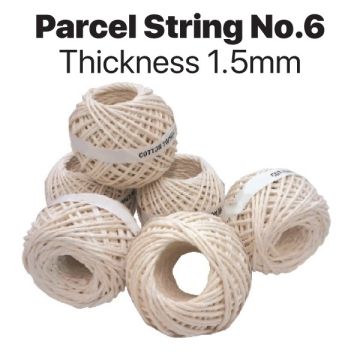 Cotton Parcel String No.6 1.5mm Twine (6 Rolls/Pack)