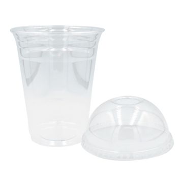 Plastic PET Cup with Dome Lid 16oz / 20oz Clear 20 Sets