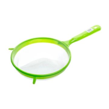Plastic Mesh Strainer 20cm Long Handle Non-Slip Bowl Support