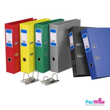 408F PVC Lever Arch File F4 Rado Lock 75mm Assorted