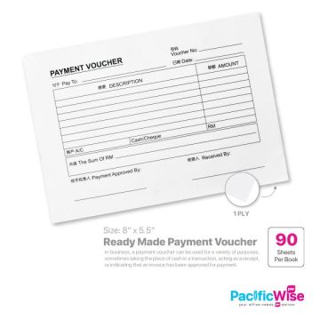 Ready Made Payment Voucher Pad 8 x 5.5in 90 Sheets