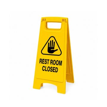 Yellow Safety Signboard 300 x 680mm Rest Room Closed Sign
