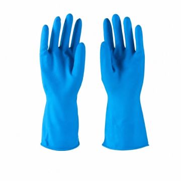 Blue Rubber Glove (Size L) 12 Inch Hand Protection