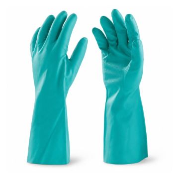 Rubberex Green Nitrile Solvent Resistant Gloves 13in 1 Pair