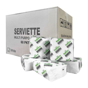 Sakura Serviettes Tissue 45gsm Virgin Pulp 120x120mm 60 Packs