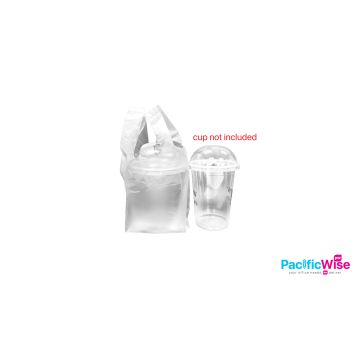 Cup Bag/Beg Cawan/T-Shirt Handle Bag/Milk Tea Beg/HM Singlet Hanging Bag/Drinking/Plastic Bag/Packing Product/1 Cup/7" x 11"