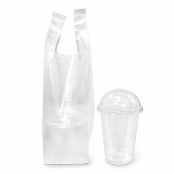 2 Cup T-Shirt Handle Bag 7" x 16" 50pcs