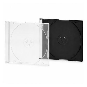 Slim CD Casing Transparent / Black for CD DVD