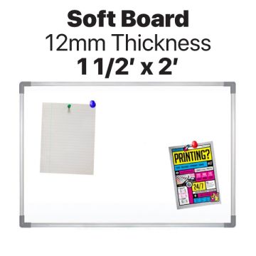 Soft Board 12mm Notice Board 1.5ft x 2ft White