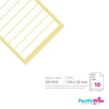 Rectangle Sticker Label/Label Pelekat Segi Empat/Sticker Label/135mm x 19mm