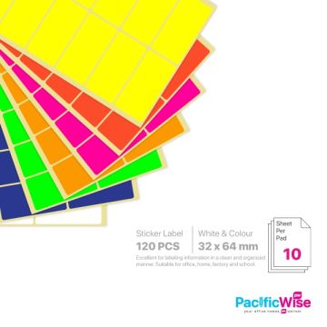 Rectangle Sticker Label/Label Pelekat Segi Empat/Sticker Label/32mm x 64mm