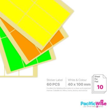 Rectangle Sticker Label/Label Pelekat Segi Empat/Sticker Label/40mm x 100mm