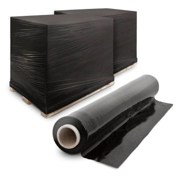 Black Stretch Film Pallet Wrap 20 Inch 2.2kg Heavy Duty