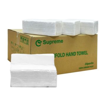 Supreme Interfold Hand Towel Tissue 1 Ply Virgin Pulp (20 Packs)