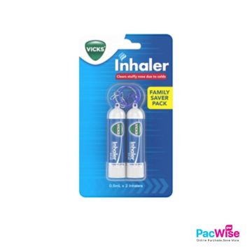 Vicks Inhaler 0.5ml – Fast Nasal Congestion Relief | 2pcs Family Pack