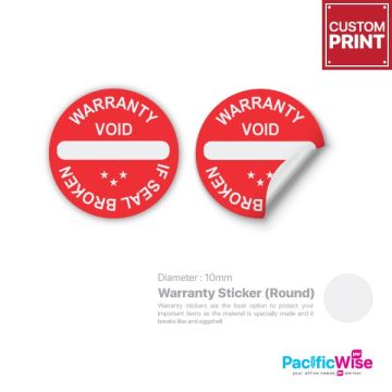 Customized Printing Warranty Sticker (Round)