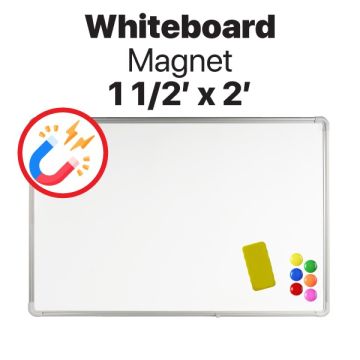 Magnetic Whiteboard Steel Surface Stain Resistant 1.5ft x 2ft