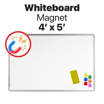 Magnetic Whiteboard Steel Surface Stain Resistant 4ft x 5ft