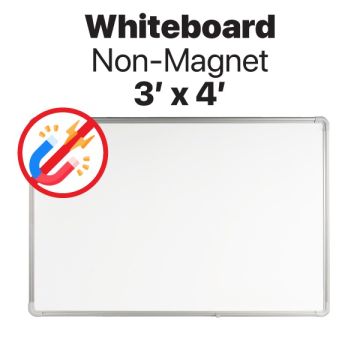 Non-Magnetic Whiteboard Dry-Wipe Aluminium Frame 3x4ft