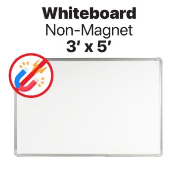 Non-Magnetic Whiteboard Dry-Wipe Aluminium Frame 3x5ft