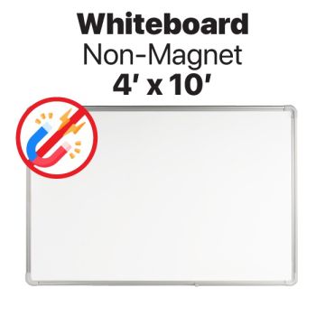 Non-Magnetic Whiteboard Dry-Wipe Aluminium Frame 4x10ft