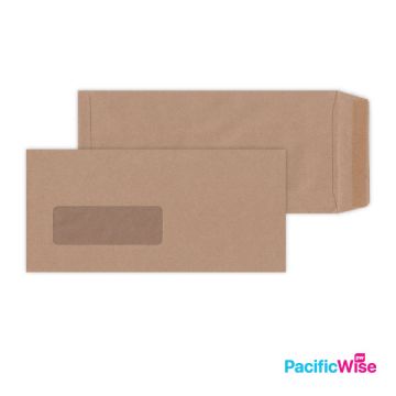 Brown Manila Envelope (Window)/Manila Sampul Surat Coklat (Tetingkap)/Envelope/4.5" x 9.5"