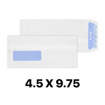 White Window Envelope 4.5 x 9.75 Inch 50pcs / 500pcs