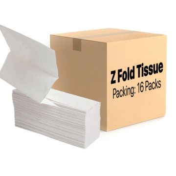 Z-Fold Hand Towel Tissue Virgin Pulp 1 Ply (16 Packs/Carton)