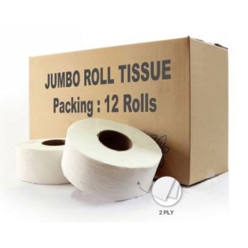 PW Jumbo Roll Tissue JRT 2 Ply Virgin Pulp 12 Rolls/CTN